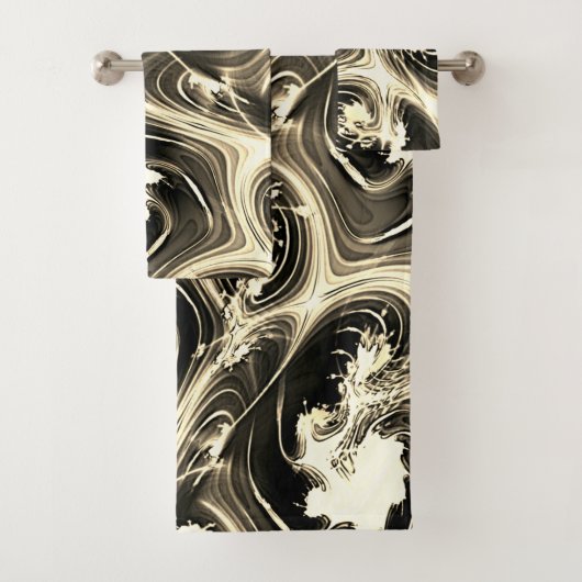 発光ベージュのストロークのツイストされたフラクタルレポート バスタオルセット (インサイチュ)