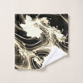 発光ベージュのストロークのツイストされたフラクタルレポート バスタオルセット (ウォッシュタオル)