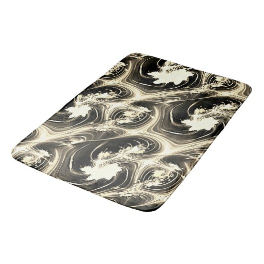 発光ベージュのストロークのツイストされたフラクタルレポート バスマット (アングル)