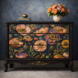 発光ポピー開花デクページ 薄葉紙