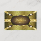 発光ライン石とデラックス金ゴールドフェイクきらめく 名刺 (正面)