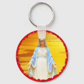 発光ヴァージンメアリーとバラ キーホルダー (正面)