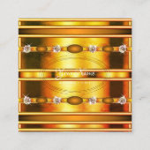 発光宝石による人目を引く金ゴールドフェイク効果 スクエア名刺 (正面)