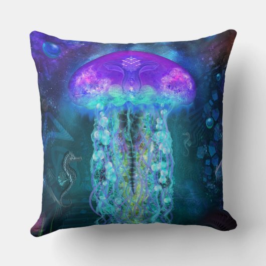 発光性のくらげの枕 クッション (裏面)