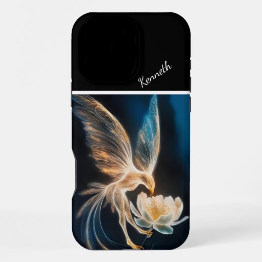 発光性のイーグルと開花 iPhoneケース (裏面)