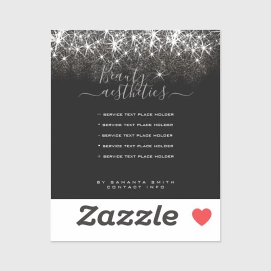 発光性白金銀グリッターエレガント美しい シール (シート)