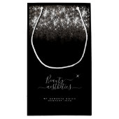 発光性白金銀グリッターエレガント美しい スモールペーパーバッグ (裏面)