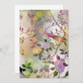 発光性金ゴールドフローラ鳥類の珍味 招待状 (正面/裏面)