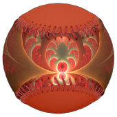 発光抽象芸術モダンオレンジ色の赤いフラクタル名 ソフトボール (裏面)