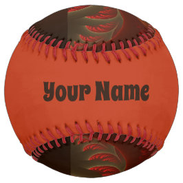 発光抽象芸術モダンオレンジ色の赤いフラクタル名 ソフトボール