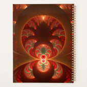 発光抽象芸術モダンオレンジ色の赤いフラクタル名 プランナー手帳 (裏面)