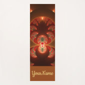 発光抽象芸術モダンオレンジ色の赤いフラクタル名 ヨガマット (正面)