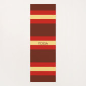 発光抽象芸術モダンオレンジ色の赤いフラクタル名 ヨガマット (裏面)