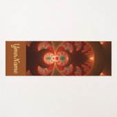 発光抽象芸術モダンオレンジ色の赤いフラクタル名 ヨガマット (正面(横))