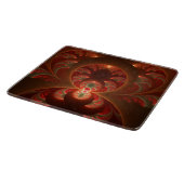 発光抽象芸術モダンオレンジ赤フラクタル カッティングボード (角)