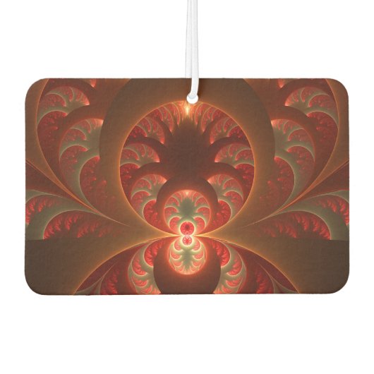 発光抽象芸術モダンオレンジ赤フラクタル カーエアーフレッシュナー (正面)