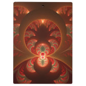 発光抽象芸術モダンオレンジ赤フラクタル クリップボード (裏面)