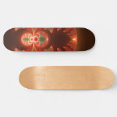 発光抽象芸術モダンオレンジ赤フラクタル スケートボード (横)