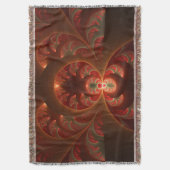 発光抽象芸術モダンオレンジ赤フラクタル スローブランケット (正面縦)