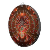 発光抽象芸術モダンオレンジ赤フラクタル ダーツボード (正面右)
