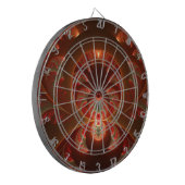 発光抽象芸術モダンオレンジ赤フラクタル ダーツボード (正面左)