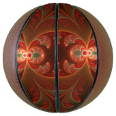 発光抽象芸術モダンオレンジ赤フラクタル バスケットボール (縦)