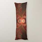 発光抽象芸術モダンオレンジ赤フラクタル ボディピロー (裏面 (縦))