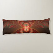 発光抽象芸術モダンオレンジ赤フラクタル ボディピロー (裏面)