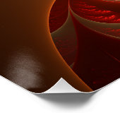 発光抽象芸術モダンオレンジ赤フラクタル ポスター (コーナー)