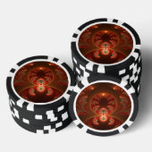 発光抽象芸術モダンオレンジ赤フラクタル ポーカーチップ (積み重ね)