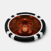 発光抽象芸術モダンオレンジ赤フラクタル ポーカーチップ (シングル)