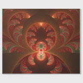 発光抽象芸術モダンオレンジ赤フラクタル ラッピングペーパー (フラット)