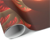 発光抽象芸術モダンオレンジ赤フラクタル ラッピングペーパー (ロールコーナー)