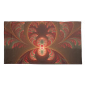 発光抽象芸術モダンオレンジ赤フラクタル 枕カバー (裏面)