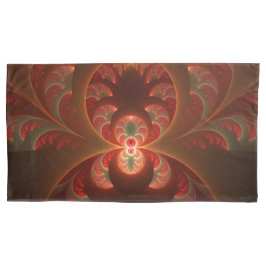 発光抽象芸術モダンオレンジ赤フラクタル 枕カバー