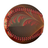 発光抽象芸術モダンオレンジ赤フラクタル 野球ボール (正面左)
