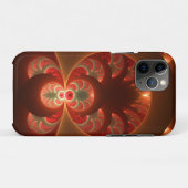 発光抽象芸術モダンオレンジ赤フラクタル Case-Mate iPhoneケース (裏面(横))