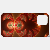 発光抽象芸術モダンオレンジ赤フラクタル Case-Mate iPhoneケース (裏面 (横))