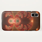 発光抽象芸術モダンオレンジ赤フラクタル Case-Mate iPhoneケース (裏面(横))