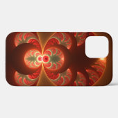 発光抽象芸術モダンオレンジ赤フラクタル Case-Mate iPhoneケース (裏面 (横))