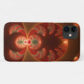 発光抽象芸術モダンオレンジ赤フラクタル Case-Mate iPhoneケース (裏面(横))