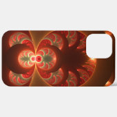 発光抽象芸術モダンオレンジ赤フラクタル Case-Mate iPhoneケース (裏面 (横))