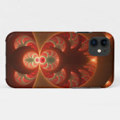 発光抽象芸術モダンオレンジ赤フラクタル Case-Mate iPhoneケース (裏面(横))