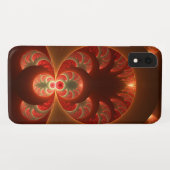 発光抽象芸術モダンオレンジ赤フラクタル Case-Mate iPhoneケース (裏面(横))