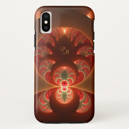 発光抽象芸術モダンフラクタルアートイニシャル Case-Mate iPhoneケース (裏面)