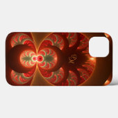 発光抽象芸術モダンフラクタルアートイニシャル Case-Mate iPhoneケース (裏面 (横))