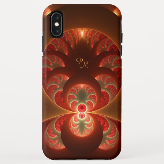 発光抽象芸術モダンフラクタルアートモノグラム Case-Mate iPhoneケース (裏面)