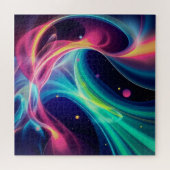発光抽象芸術旋回 – 鮮やか宇宙エネルギー ジグソーパズル (横)