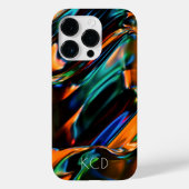 発光液体金属モノクロ(名前あり) Case-Mate iPhoneケース (裏面)