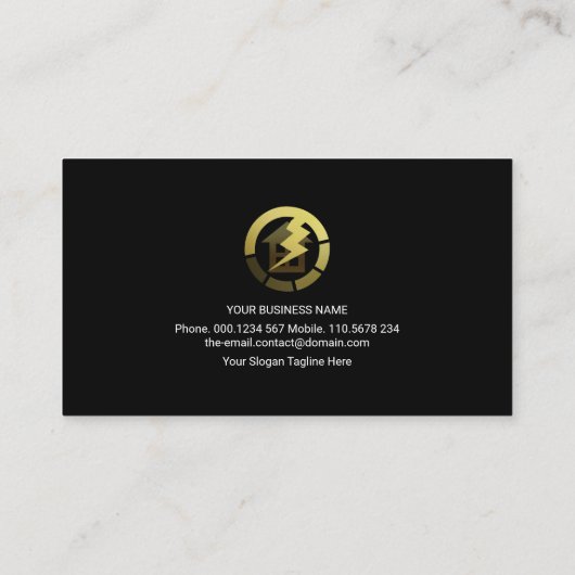 発光稲妻ウェーブホーム修理電気技師 名刺 (裏面)